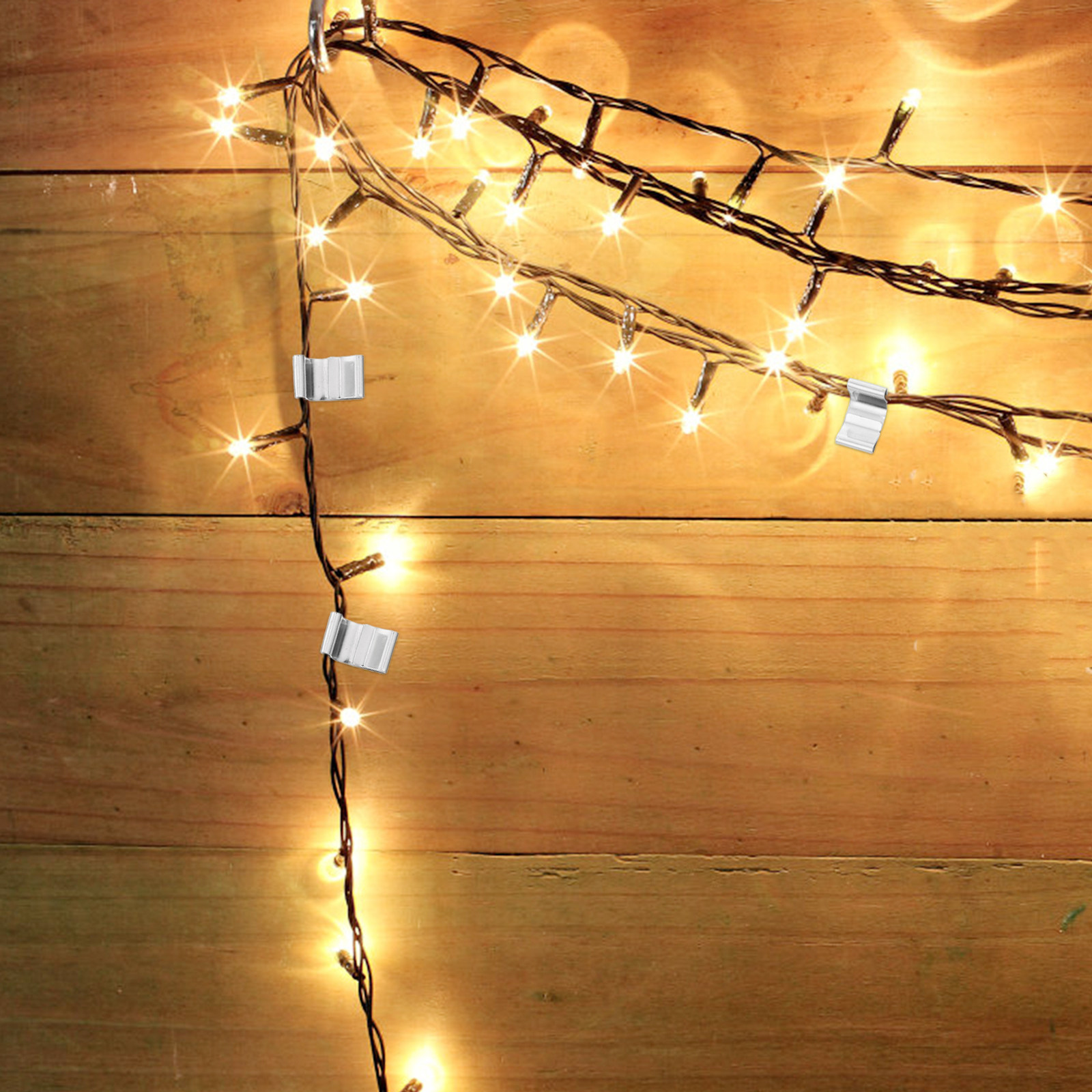 Christmas Lights Outdoor - 100Pcs Rustproof Metal Gutter Light Clips