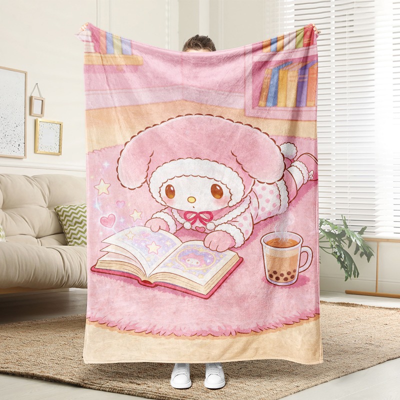 Christmas Throw Blanket - Sanrio Blanket Cozy Pink Flannel Blanket