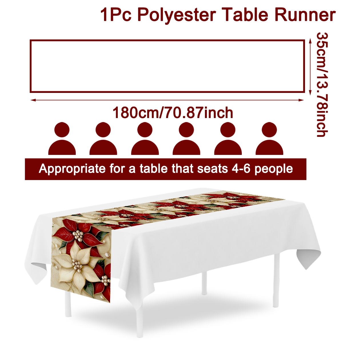 180*35cm Floral Christmas Tabl - Christmas Table Runner review and price