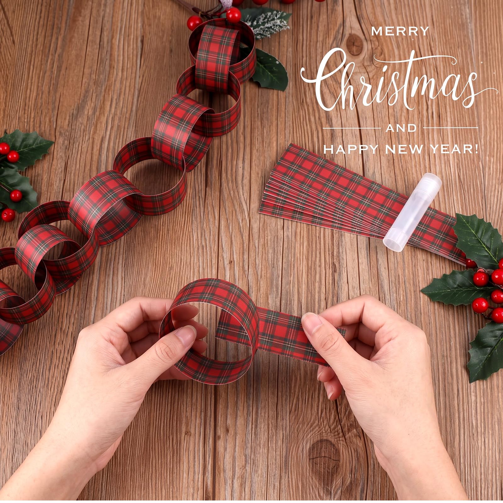 Red‑Black Plaid Paper Chain Ga - Christmas Throw Blanket review and price