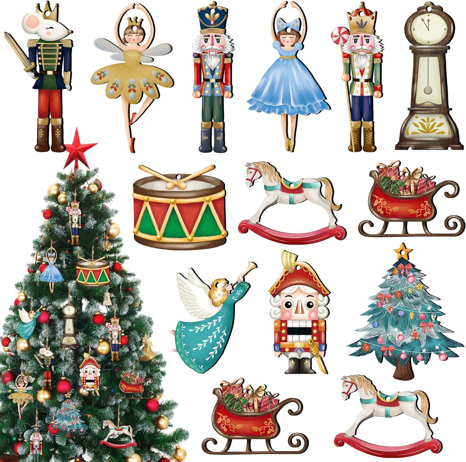 12Pcs/Set Wooden Nutcracker Pu - Nutcracker Figurine review and price