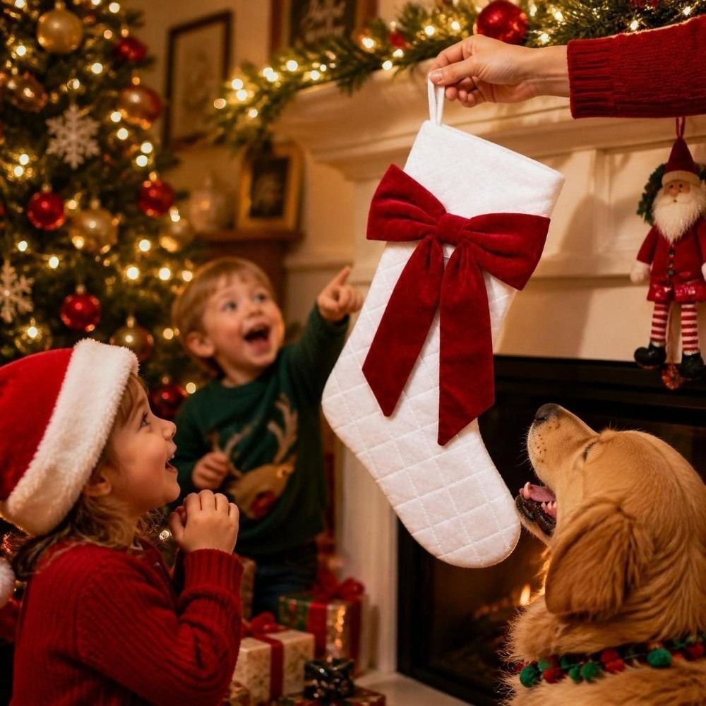 Plaid Christmas Stocking with  - Christmas Stocking Hanging review and price