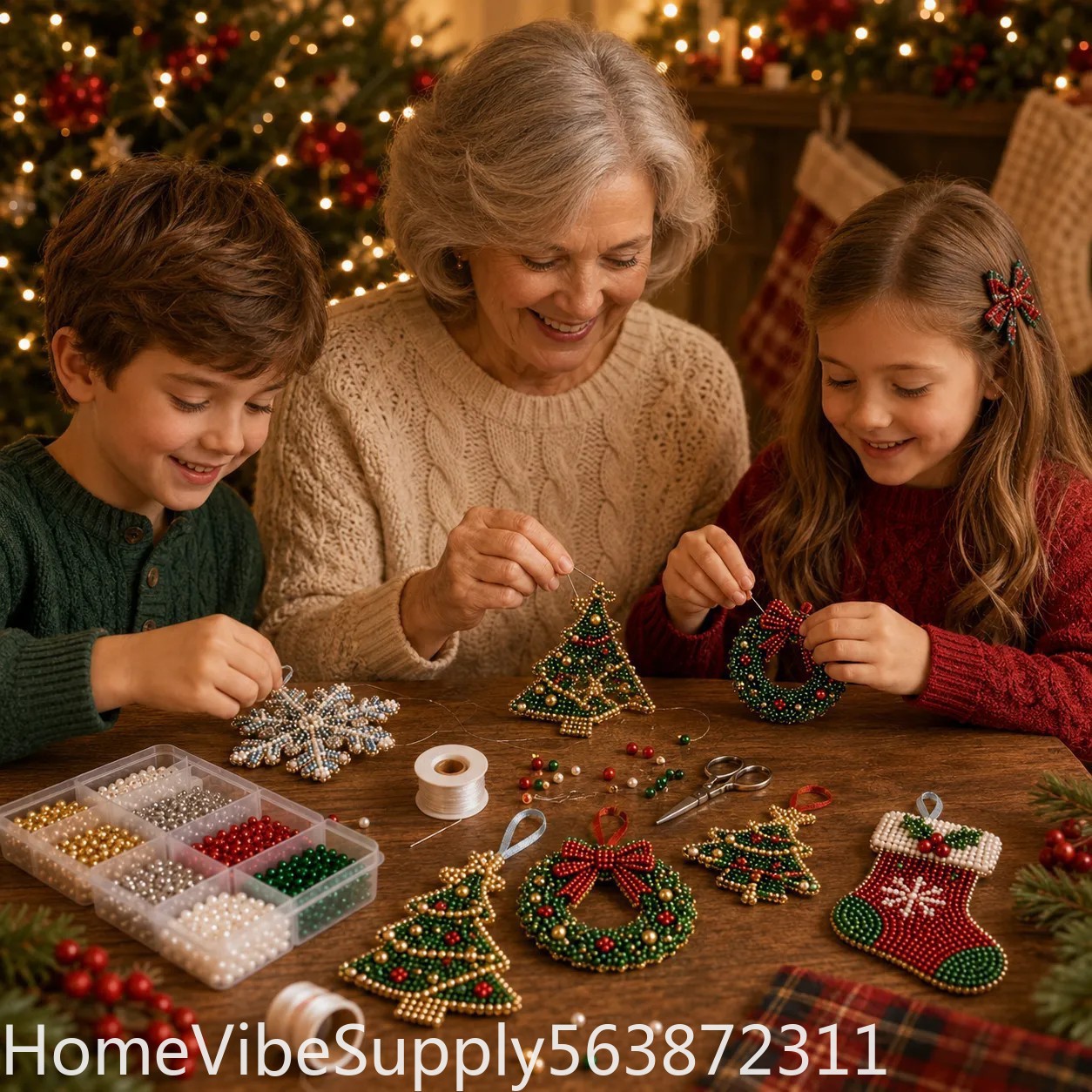 4 Pieces 3D Beaded Christmas T - Christmas Stocking Hanging review and price