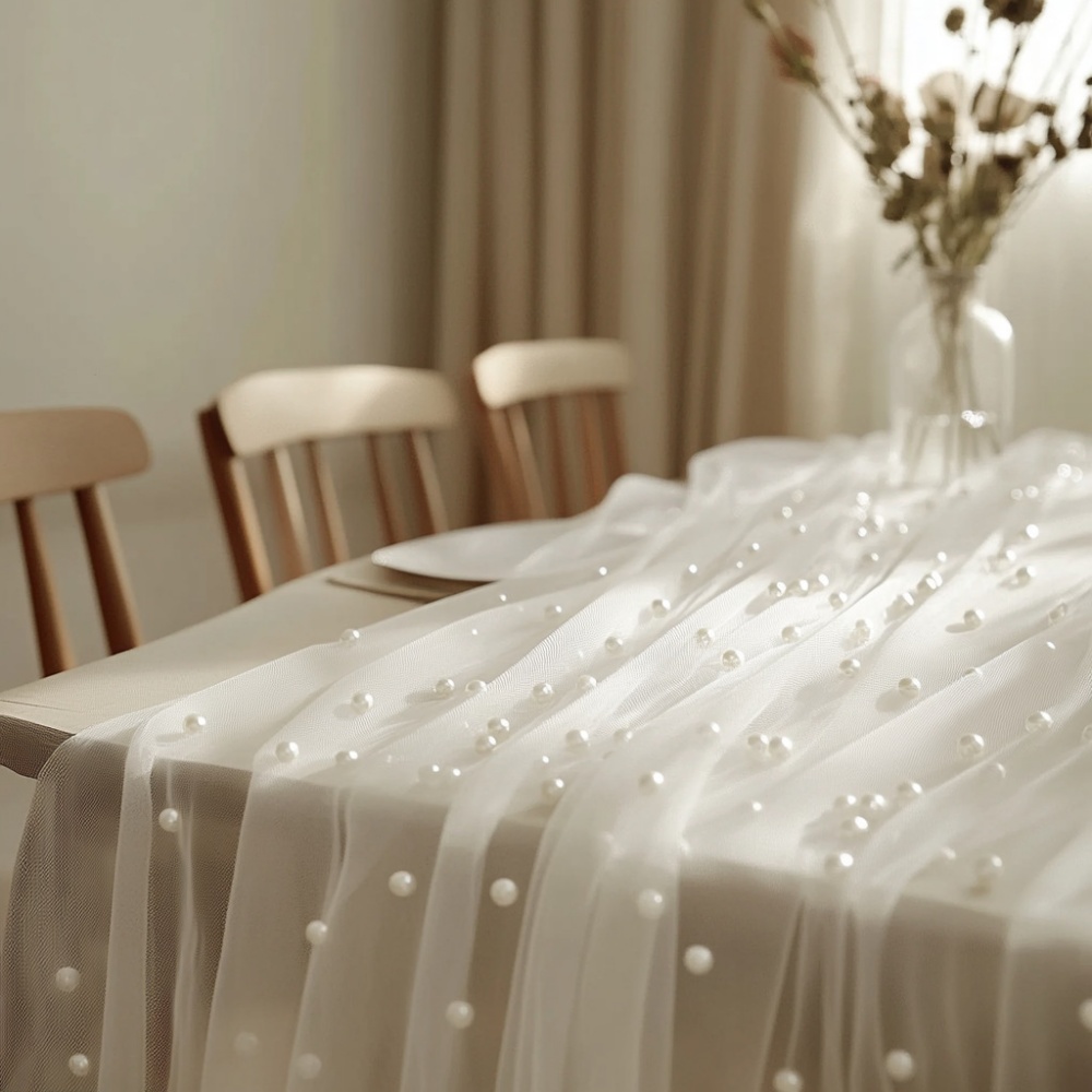 Pearl Chiffon Table Runner 80x - Christmas Table Runner review and price